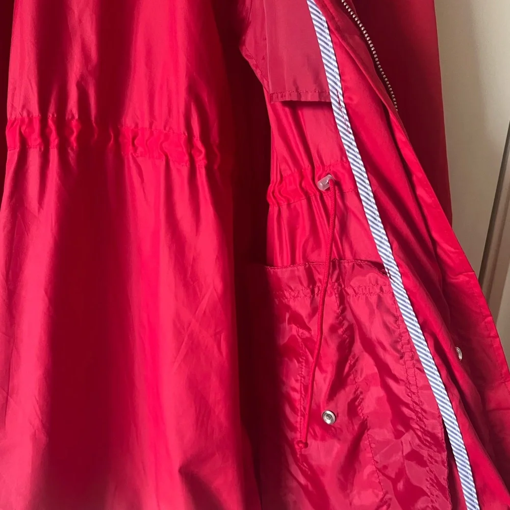 Style & Co Red Packable Hooded Anorak Utility Jacket Lightweight Windbreaker XL